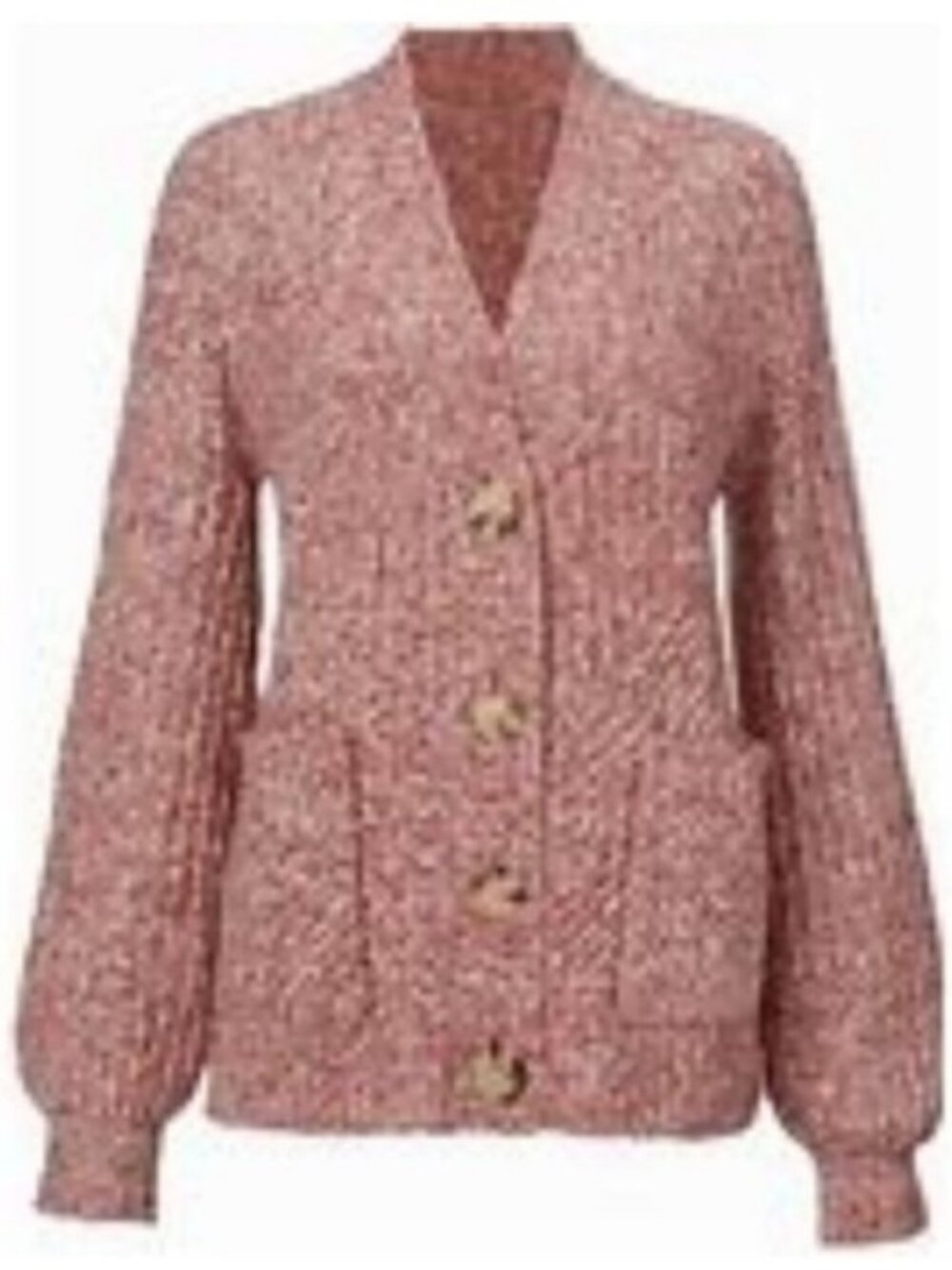Cabi knit sweater cardigan women XS/TP button down balloon sleeves boxy grandpa